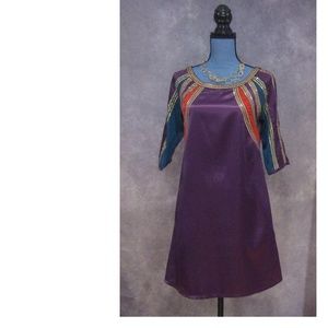 Moon Collection Purple Blue Orange Sequin Dress S